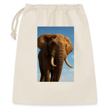 Elefant in Nahaufnahme mit Sonnenschein - Geschenkbeutel aus Baumwolle (40 x 50 cm) - Natur - Vorne