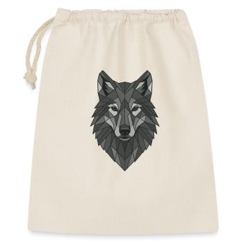 Geometric Gray Wolf Head - Gift Bag 40 x 50 cm - nature - Front
