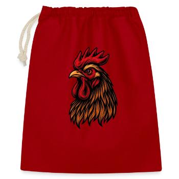 Rooster head in neon style - Gift Bag 40 x 50 cm - red - Front