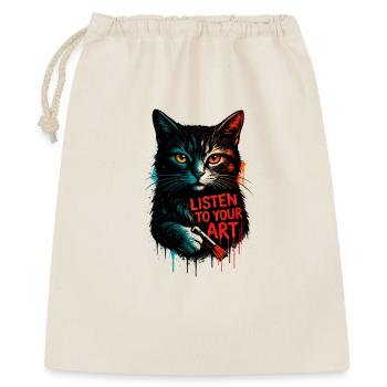 Écoute ton chat d’art - Sac cadeau 40 x 50 cm - nature - Devant
