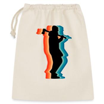 Retro Logging Worker Lumberjack Axe Silhouette Gif - Gift Bag 40 x 50 cm - nature - Front