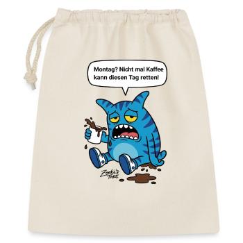 Monday? Not Even Coffee Helps - Zooki Monster - Gift Bag 40 x 50 cm - nature - Front