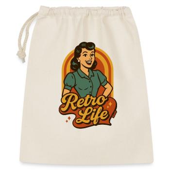 Retro Lifestyle Pinup - Geschenkbeutel aus Baumwolle (40 x 50 cm) - Natur - Vorne