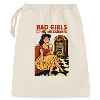 Pin-up des années 50 : Bad Girls boivent des milkshakes Rockabilly - Sac cadeau 40 x 50 cm - nature - Devant