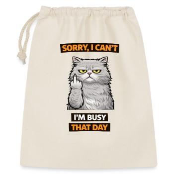 mürrische Katze Busy Day Mittelfinger - Geschenkbeutel aus Baumwolle (40 x 50 cm) - Natur - Vorne