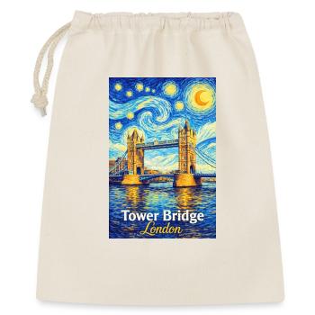 Tower Bridge London Sternenwirbel - Geschenkbeutel aus Baumwolle (40 x 50 cm) - Natur - Vorne