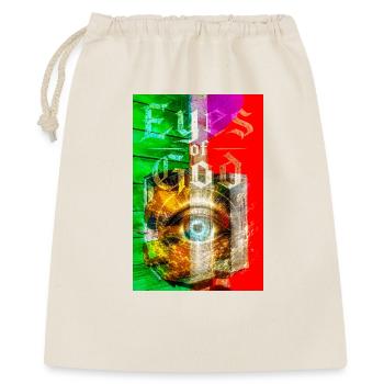 Neonauge im Metallkreis - Geschenkbeutel aus Baumwolle (40 x 50 cm) - Natur - Vorne