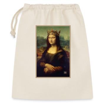 Krönte Mona Lisa, Königin der Museen - Geschenkbeutel aus Baumwolle (40 x 50 cm) - Natur - Vorne