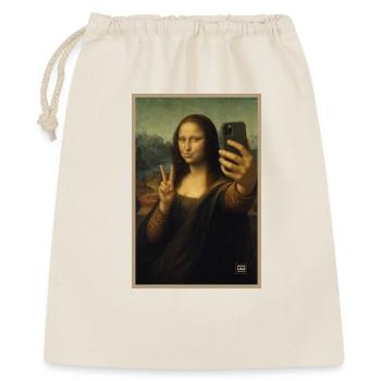 Selfie Mona Lisa Porträt - Geschenkbeutel aus Baumwolle (40 x 50 cm) - Natur - Vorne