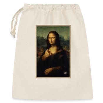 Mona Lisa hat dich gewählt - Geschenkbeutel aus Baumwolle (40 x 50 cm) - Natur - Vorne