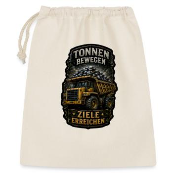 Tonnen bewegen. Ziele erreichen. - Geschenkbeutel aus Baumwolle (40 x 50 cm) - Natur - Vorne