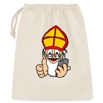 Sinterklaas with smartphone - Gift Bag 40 x 50 cm - nature - Front