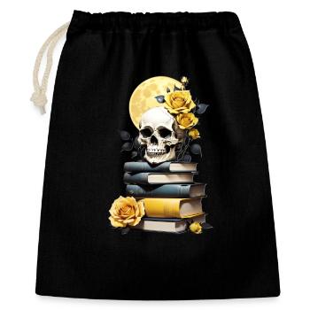 Stack of books with skull - Gift Bag 40 x 50 cm - black - Front