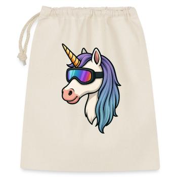 Licorne avec des lunettes de ski cool - Sac cadeau 40 x 50 cm - nature - Devant
