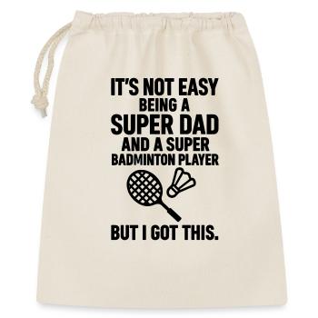 Badminton – Super Papa Badminton Player - Gift Bag 40 x 50 cm - nature - Front