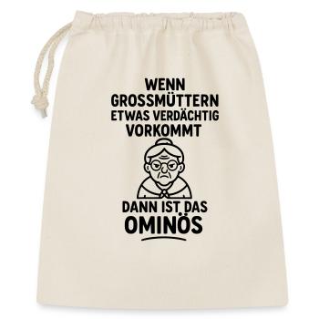 ominös oma omi verdächtig wortwitz - Geschenkbeutel aus Baumwolle (40 x 50 cm) - Natur - Vorne