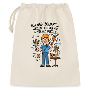 Zöliakie Weizen Deko glutenfrei Humor - Geschenkbeutel aus Baumwolle (40 x 50 cm) - Natur - Vorne