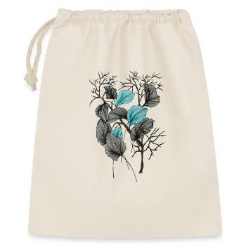 Poésie Feuille Branches Bleu-Vert - Sac cadeau 40 x 50 cm - nature - Devant