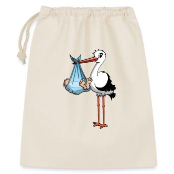 Der Storch und der kleine Junge - Geschenkbeutel aus Baumwolle (40 x 50 cm) - Natur - Vorne