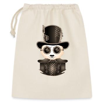 Panda Steampunk avec chapeau cylindre et lunettes en sépia - Sac cadeau 40 x 50 cm - nature - Devant