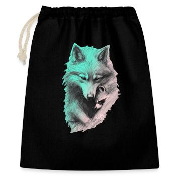 🐺 🦝 Shared Silence - Gift Bag 40 x 50 cm - black - Front