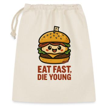 Personnage de hamburger kawaii avec slogan amusant - Sac cadeau 40 x 50 cm - nature - Devant