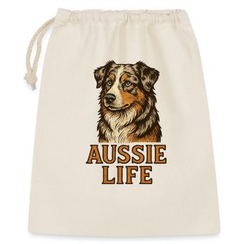 Australian Shepherd Hund - Australian Shepherd - Geschenkbeutel aus Baumwolle (40 x 50 cm) - Natur - Vorne