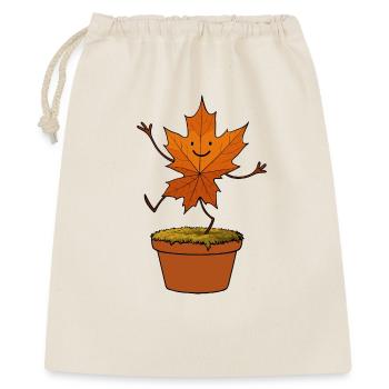 Feuille de bande dessinée Feuille Dansant Woodland Automne Pot Sourire - Sac cadeau 40 x 50 cm - nature - Devant