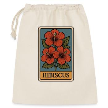 Hibiskusblüte Vintage Kartenkunst - Geschenkbeutel aus Baumwolle (40 x 50 cm) - Natur - Vorne