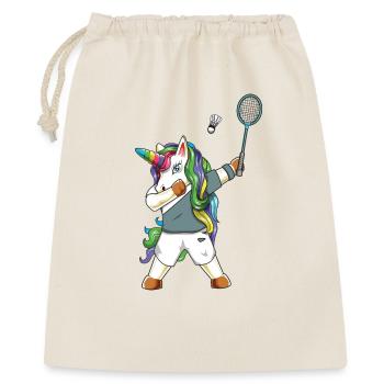 Dabbing Unicorn Badminton Rainbow Sports Design - Geschenkbeutel aus Baumwolle (40 x 50 cm) - Natur - Vorne