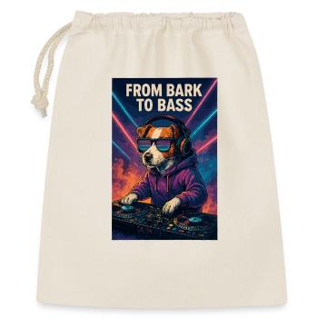 Jack Russell Terrier DJ Turntables Bass Techno - Geschenkbeutel aus Baumwolle (40 x 50 cm) - Natur - Vorne