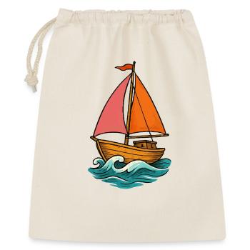 Segelboot am Meer - Geschenkbeutel aus Baumwolle (40 x 50 cm) - Natur - Vorne
