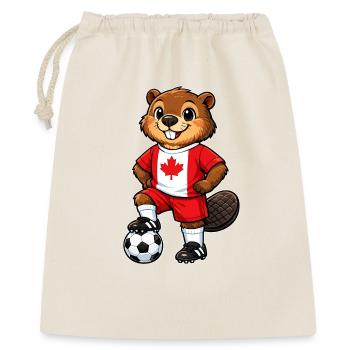 Soccer Beaver Canada Fan Canadian Flag - Gift Bag 40 x 50 cm - nature - Front