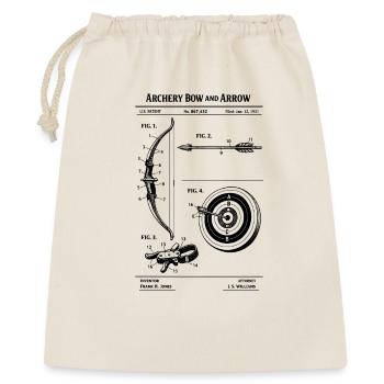 Design des Bogenschieß-Blueprint-Patents - Geschenkbeutel aus Baumwolle (40 x 50 cm) - Natur - Vorne