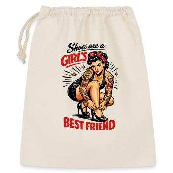 Pin-up à l’ancienne : Les chaussures sont les meilleures amies d’une fille - Sac cadeau 40 x 50 cm - nature - Devant