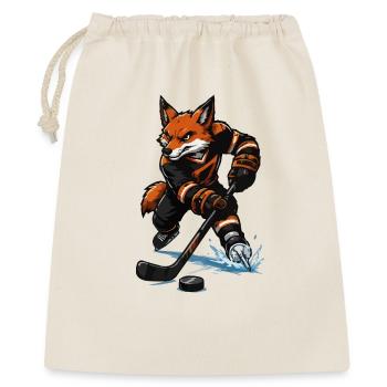 Fuchs Eishockey Sprint - Geschenkbeutel aus Baumwolle (40 x 50 cm) - Natur - Vorne