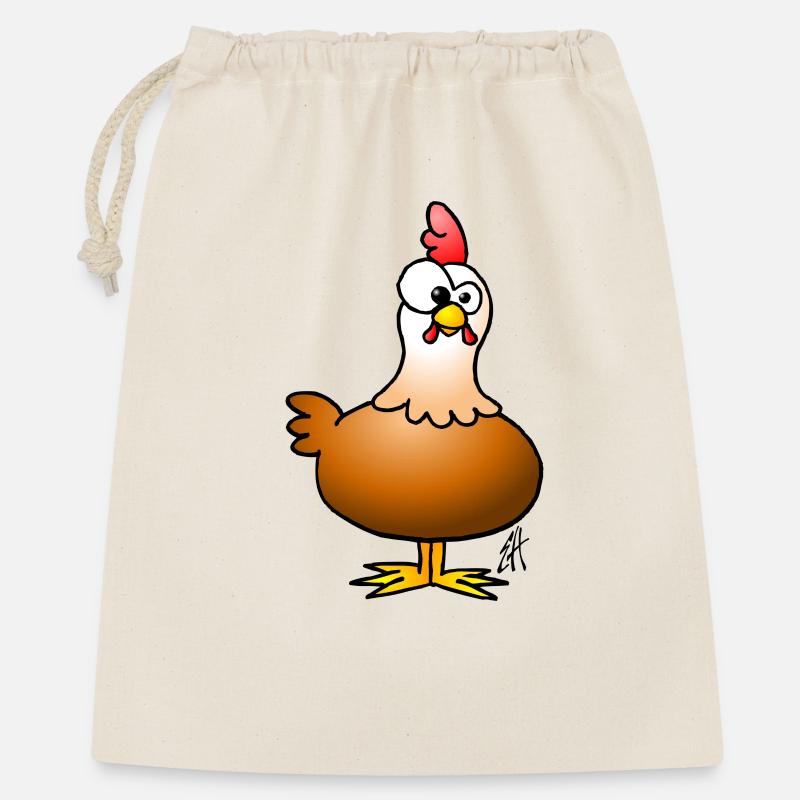 Huhn - Hühnchen - Geschenkbeutel aus Baumwolle (40 x 50 cm) - Natur