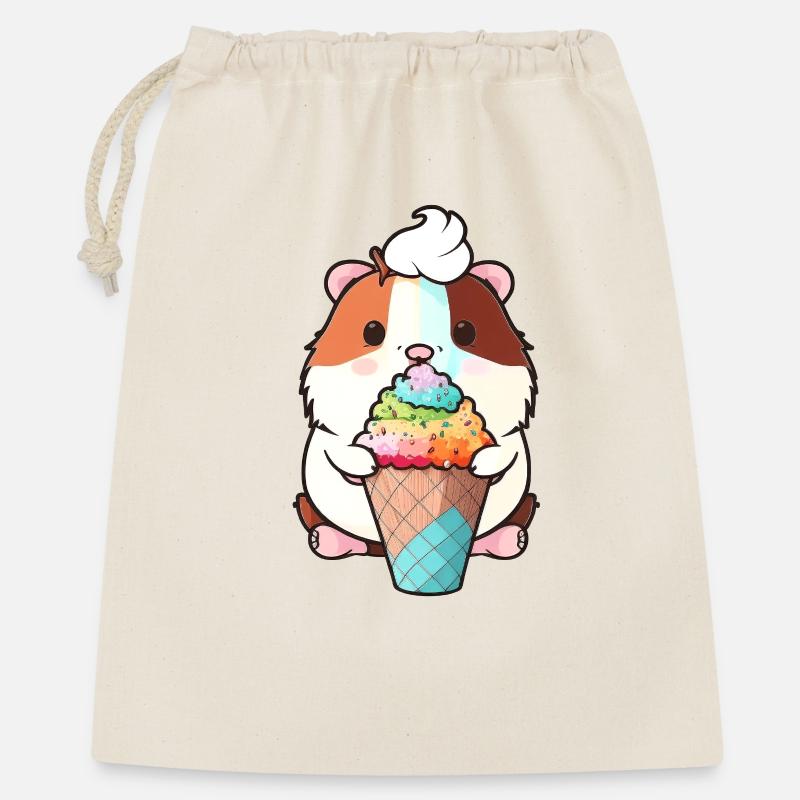 Kleiner Hamster mit buntem Eis - Gift Bag 40 x 50 cm - nature