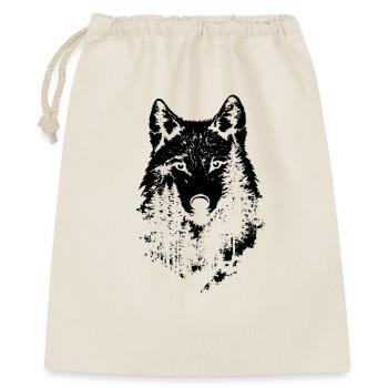 Silhouette de forêt de visage de loup - Sac cadeau 40 x 50 cm - nature - Devant