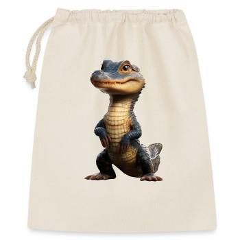 Kaiman Krokodil Alligator Reptilien Kroko Kaimane - Geschenkbeutel aus Baumwolle (40 x 50 cm) - Natur - Vorne
