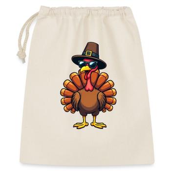 Thanksgiving Drôle Dinde de Thanksgiving - Sac cadeau 40 x 50 cm - nature - Devant