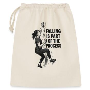 Bouldering Woman: Falling Is Part Of The Process - Gift Bag 40 x 50 cm - nature - Front