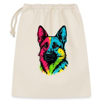 Berger Allemand Pop Art Portrait Chien Multicolore - Sac cadeau 40 x 50 cm - nature - Devant