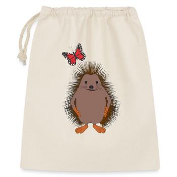Doux hérisson & papillon – Gentillesse - Sac cadeau 40 x 50 cm - nature - Devant