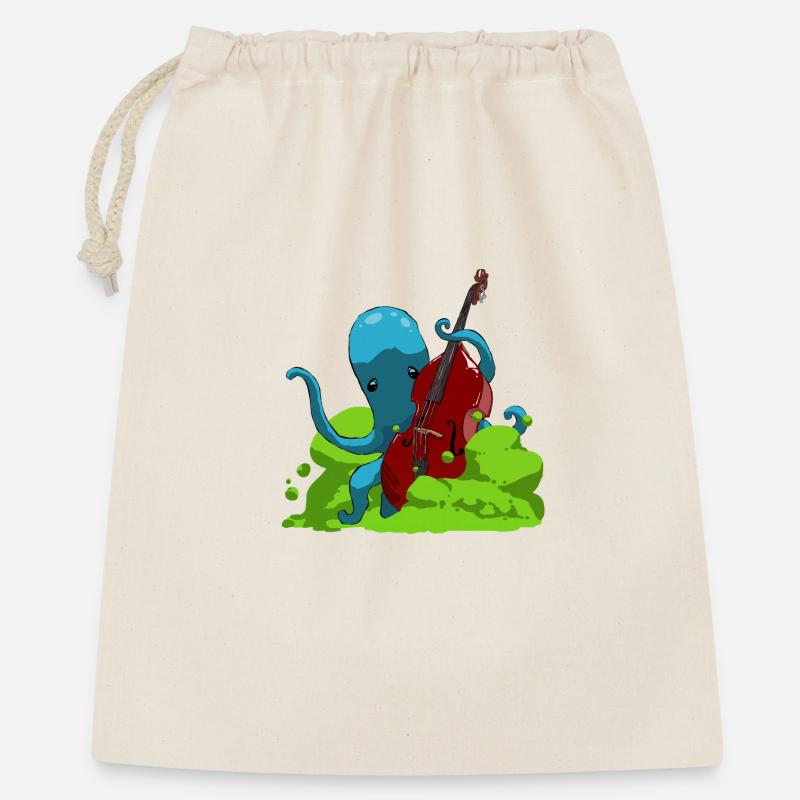 Octopus joue de la basse - Sac cadeau 40 x 50 cm - nature