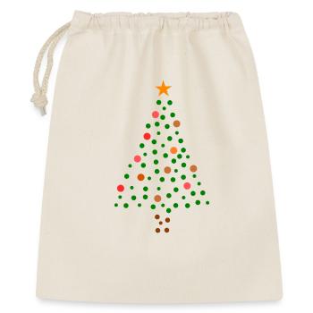 Weihnachtsbaum - Gepunktet - Geschenkbeutel aus Baumwolle (40 x 50 cm) - Natur - Vorne