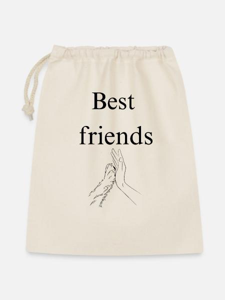 Best friends - Geschenkbeutel aus Baumwolle (40 x 50 cm) - Natur