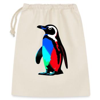 Pinguin - Geschenkbeutel aus Baumwolle (40 x 50 cm) - Natur - Vorne