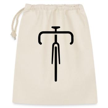 Stilisiertes Rennrad-Icon von vorn - Geschenkbeutel aus Baumwolle (40 x 50 cm) - Natur - Vorne