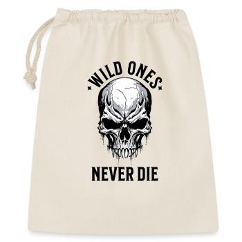 crâne squelette moto motard gang - Sac cadeau 40 x 50 cm - nature - Devant